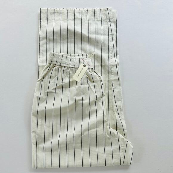 NEW Anthropologie Wren Boxer Pant Small Wide Leg Cream Stripe Lounge Comfort - Picture 4 of 8